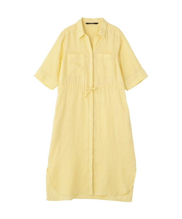 YECCA VECCA フレンチリネンドロストワンピース Yellow