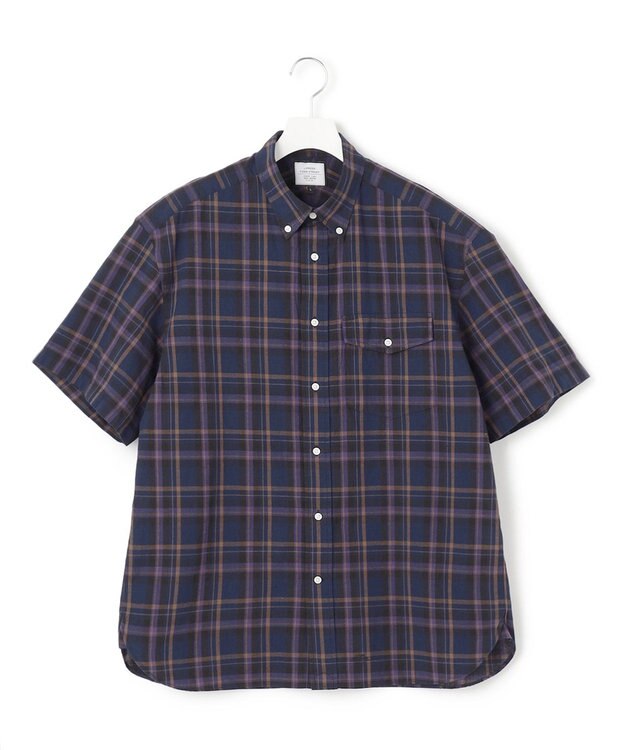 J.PRESS YORK STREET 【UNISEX】マドラスチェック ボタンダウンシャツ ネイビー系4