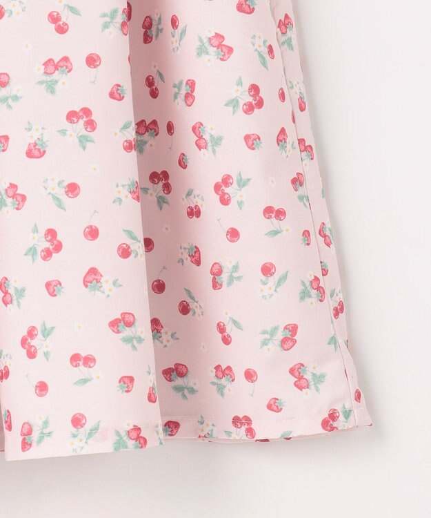 ANY KIDS 【洗濯機可能】オンオフショルダーワンピース ピンク×フルーツ