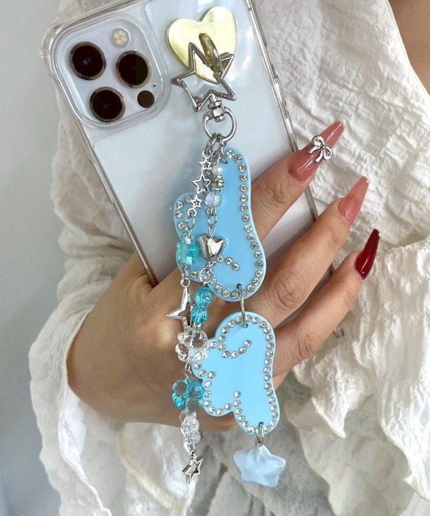 WEGO ANGELビーズセットキーホルダー サックス