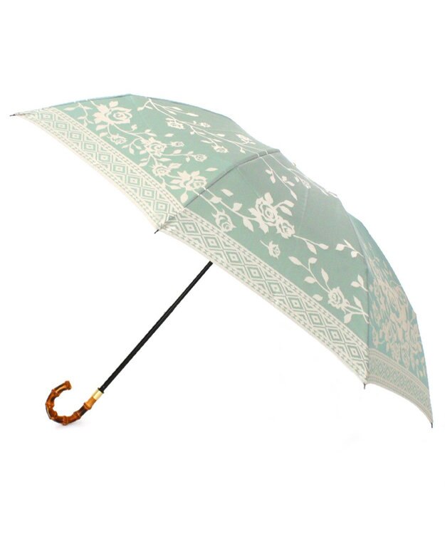 槇田商店 Kirie バラ セイジグリーン 折りたたみ傘 セージ