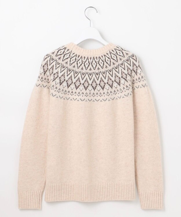 J.PRESS LADIES 【WEB限定カラーあり・洗える】FAIR ISLE ラウンドネック ニット 【WEB限定】ベージュ系