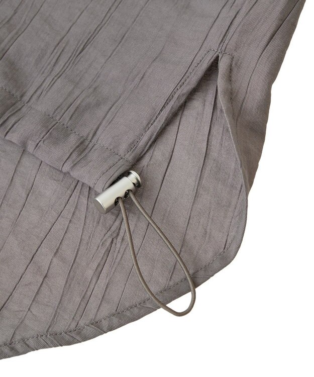 earth music&ecology 【接触冷感】裾ドロストフレンチスリーブシャツ Brown