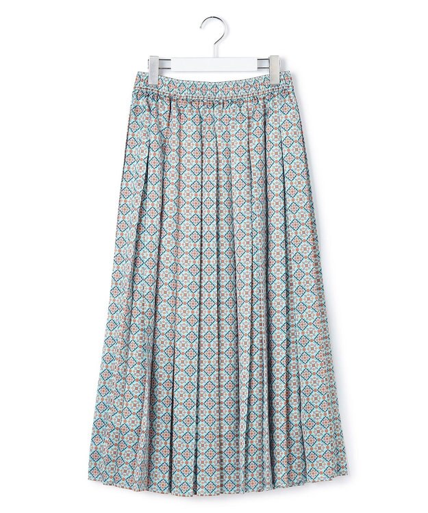 J.PRESS YORK STREET 【WOMEN】オリジナルプリント プリーツスカート ライトグリーン系5