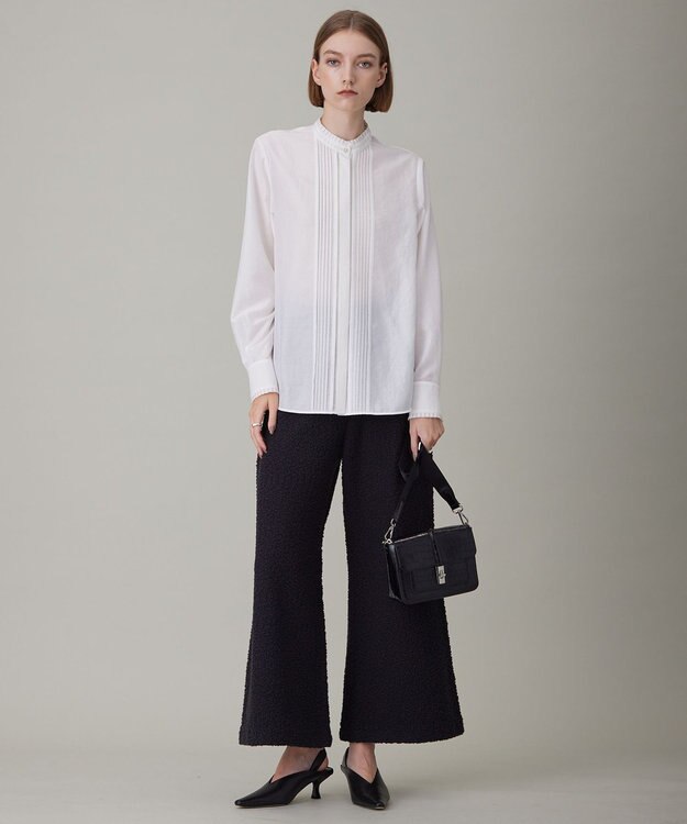 ICB ブークレツイード ニットパンツ チャコール系