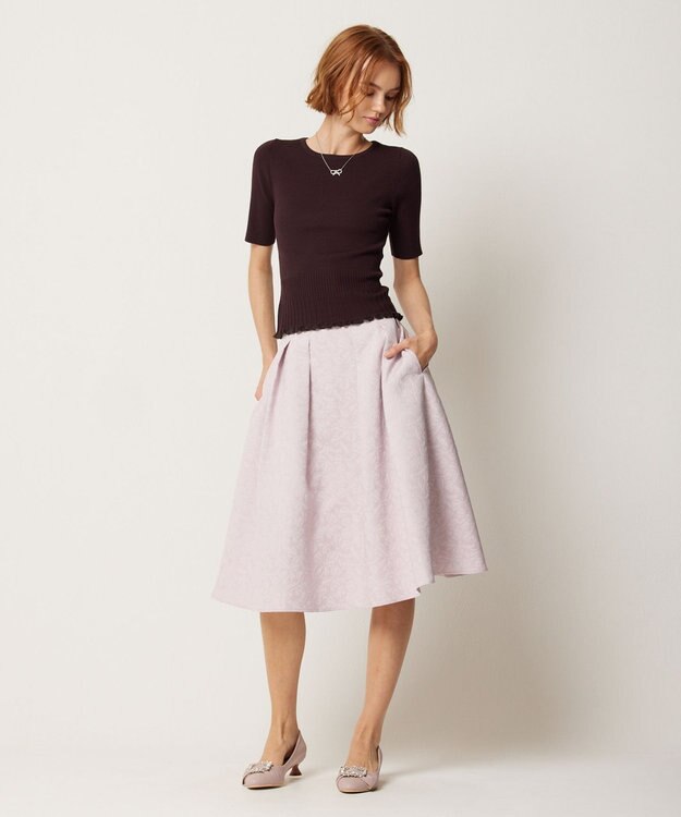 TOCCA 【WEB限定カラーあり】【消臭・洗える】RIBBON LABYRINTH JACQUARDスカート ピンク系