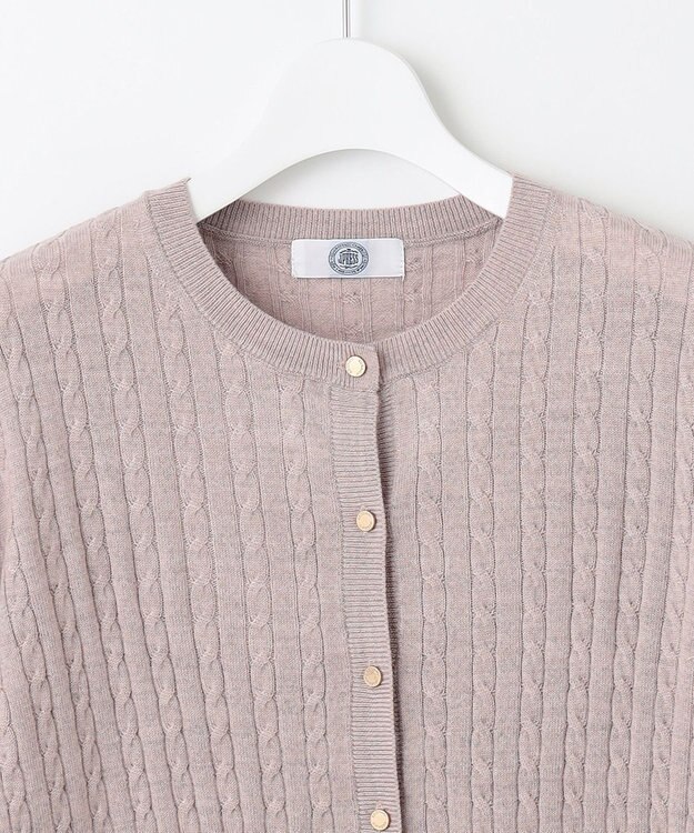 J.PRESS LADIES 【洗える】KNIT BASIC クルーネック カーディガン ベージュ系