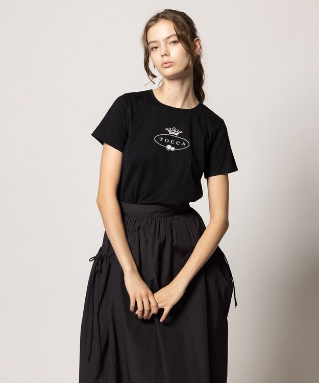 TOCCA 【洗える】TOCCA LOGO TEE Tシャツ [新色]ブラック系