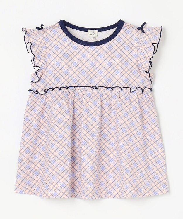 組曲 KIDS 【110-140㎝】 サマーチェックチュニック ピンク