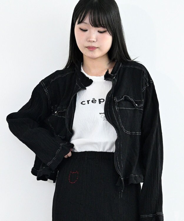 crêprie tsumori chisato creperie FRONT ZIP JACKET クレプリ フロントジップジャケット BLACK