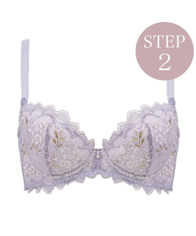 BRADELIS New York 【BRADELIS New York】ローズステップ２ブラ23S1 育乳補整 ふんわり寄せて脇まですっきりする補整ブラ ライラック