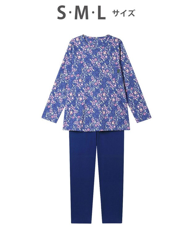 WACOAL ミントン 長袖 長ズボン パジャマ 綿100%(本体) NDX552 /ワコール ブルー