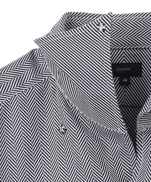 JOSEPH HOMME クレイジーツイルへリンボン　イタリアンカラーシャツ ブラック系1