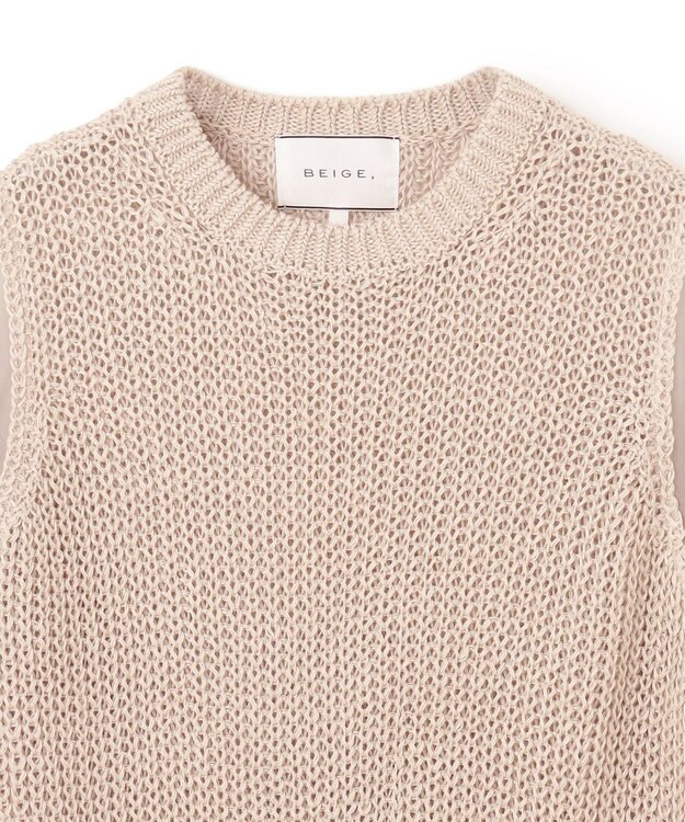 BEIGE， OLIVIER / 半袖ニット Flax