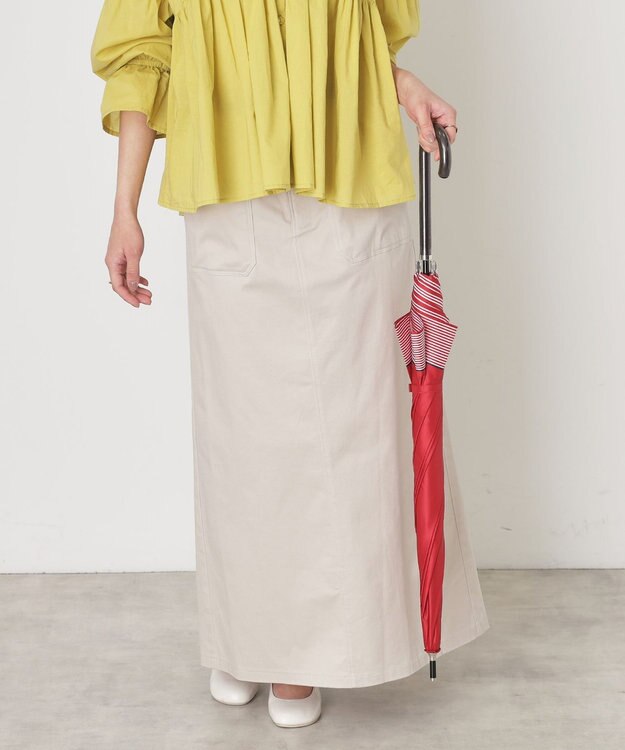 MOONBAT 【WEB限定】POLO RALPH LAUREN（ポロ ラルフローレン）長傘 ワンポイントポロポニー×裾ボーダー 8本骨 レッド