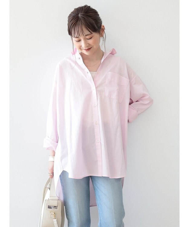 AMERICAN HOLIC ＵＶカット加工バックタックシャツチュニック Pink