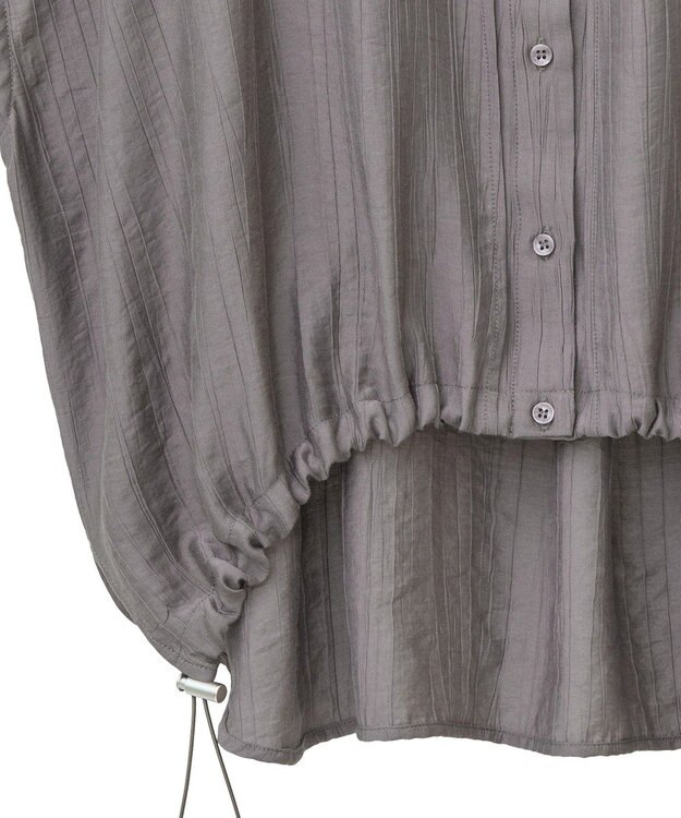 earth music&ecology 【接触冷感】裾ドロストフレンチスリーブシャツ Brown