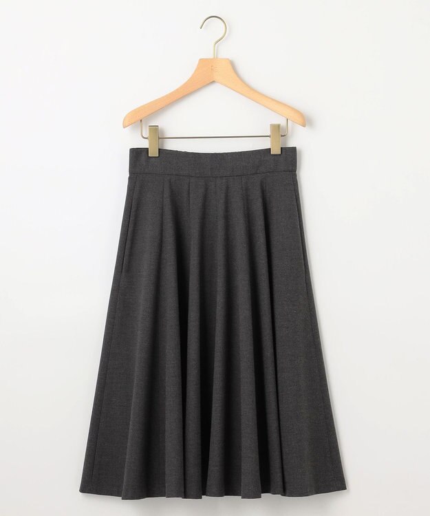 組曲 【WEB限定カラーあり】ウールライクストレッチ フレアスカート チャコールグレー系