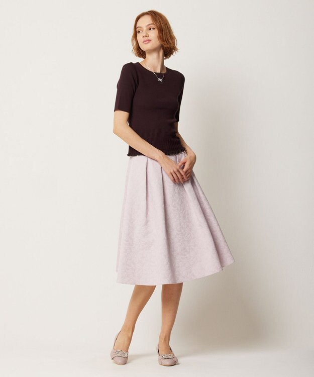 TOCCA 【WEB限定カラーあり】【消臭・洗える】RIBBON LABYRINTH JACQUARDスカート ピンク系