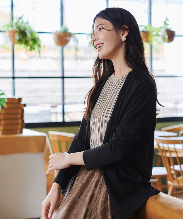 Tiaclasse 【新色追加・UVケア・接触冷感】“やみつき”着ながしロングカットソーカーデ ブラック