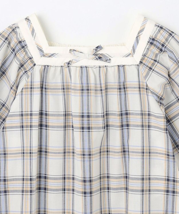 組曲 KIDS 【150-160㎝】プランタンチェック ブラウス ベージュ