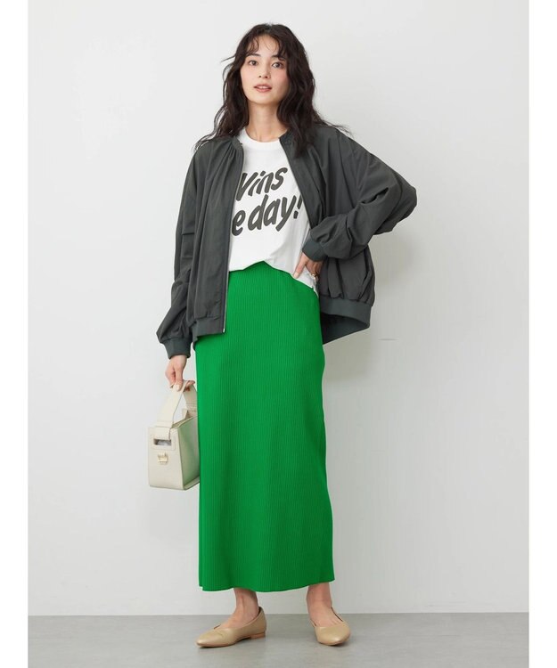 AMERICAN HOLIC 撥水加工ギャザーブルゾン Charcoal Gray