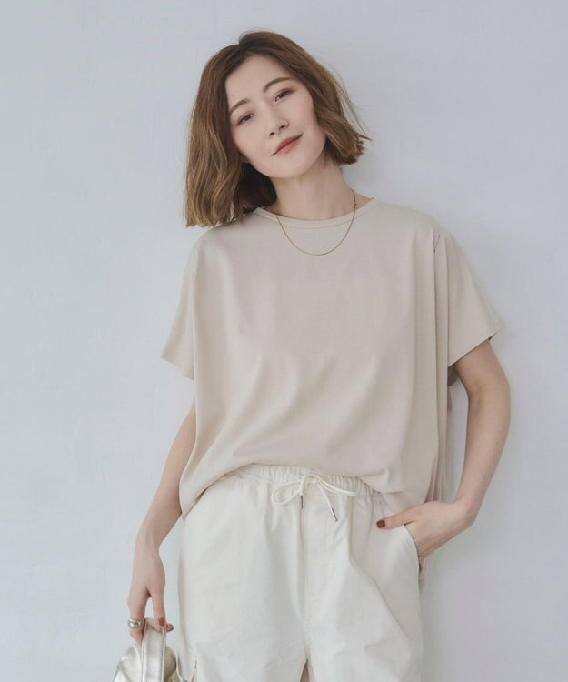 WEGO 【2026春夏新作】接触冷感フレンチスリーブT ベージュ
