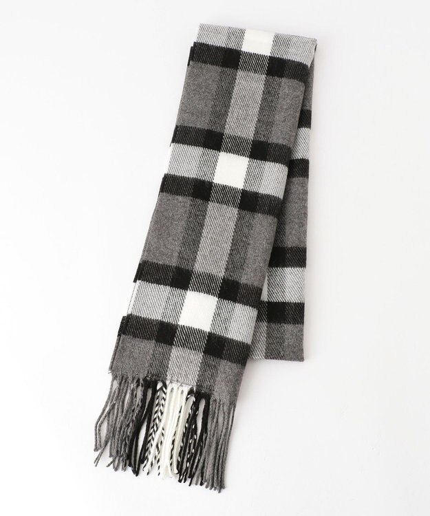 JOSEPH ABBOUD 【フランス製】マルチカラーチェック ストール グレー系4