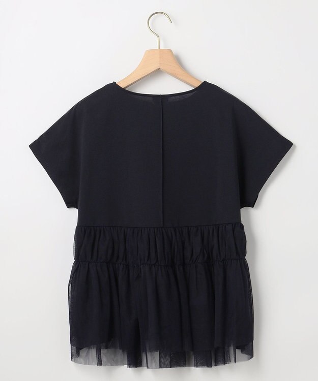 組曲 【先行予約】GIZAコットンチュールコンビ カットソー ネイビー系