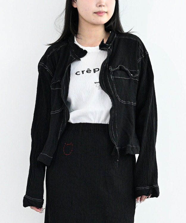 crêprie tsumori chisato creperie FRONT ZIP JACKET クレプリ フロントジップジャケット BLACK