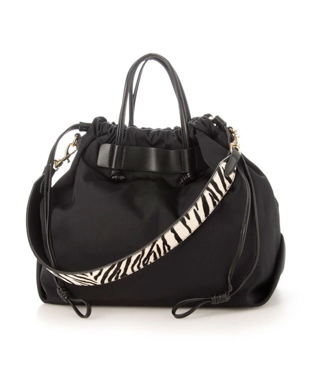 UNBILLION kakatoo ナイロンドローストリング3wayトートバッグ ブラックアイボリー