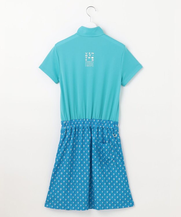 23区GOLF 【WOMEN】【接触冷感・UVケア・吸水速乾】アイス柄 切替ワンピース サックスブルー系