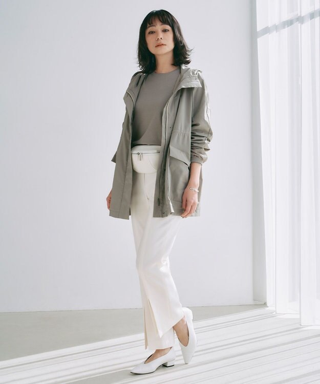 ICB L 【撥水加工】メモリーストレッチタフタ マウンテンパーカー カーキ系