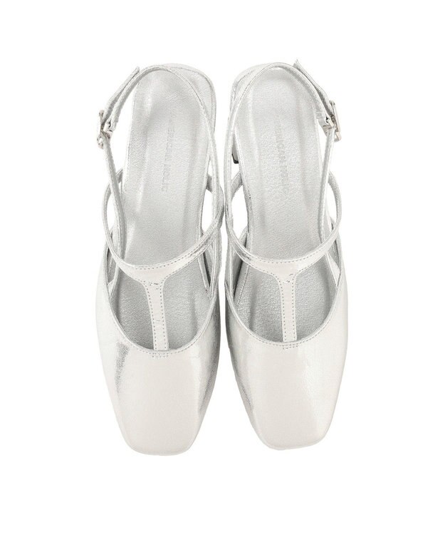 AMERICAN HOLIC Tストラップスクエアパンプス Silver