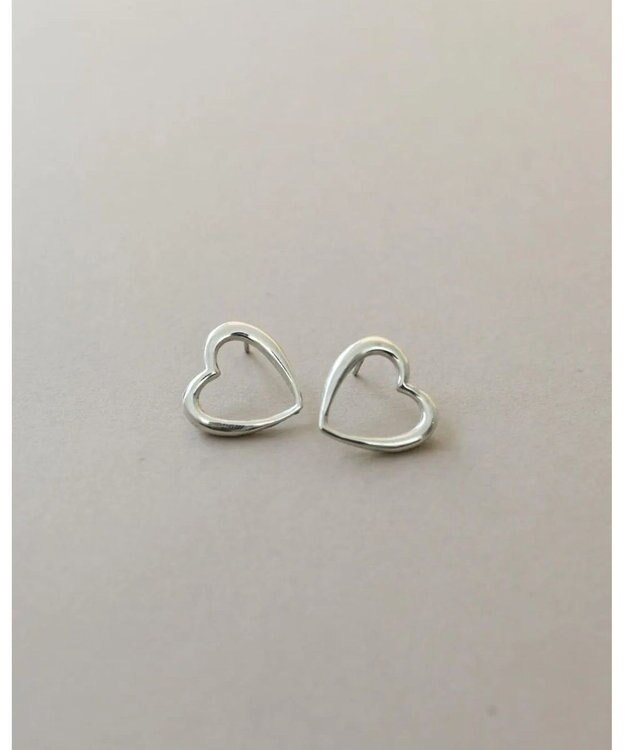 yoaa シルバー925 ミディハートピアス シルバー925