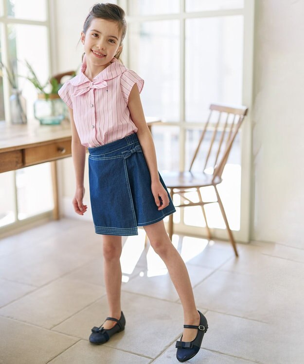 組曲 KIDS 【110-140cm】デニム ショートパンツ ネイビー系