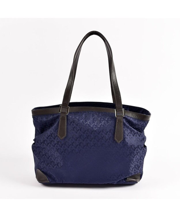 Y'SACCS モノグラム×カウレザー　２ＷＡＹミニトート ネイビー