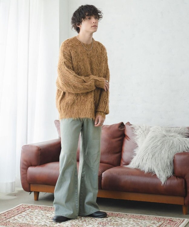 WEGO ブラッシュニットBIGプルオーバー ブラウンその他