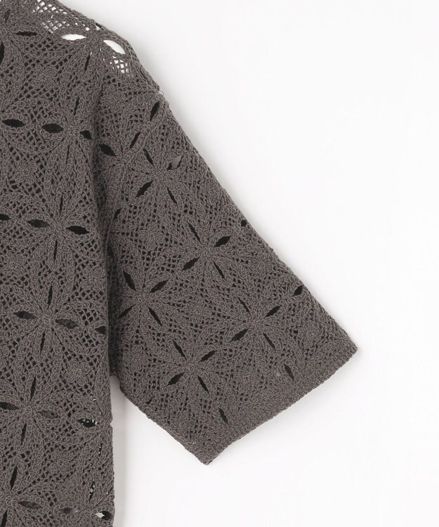 自由区 エンブロイダリー ニット ブラウン