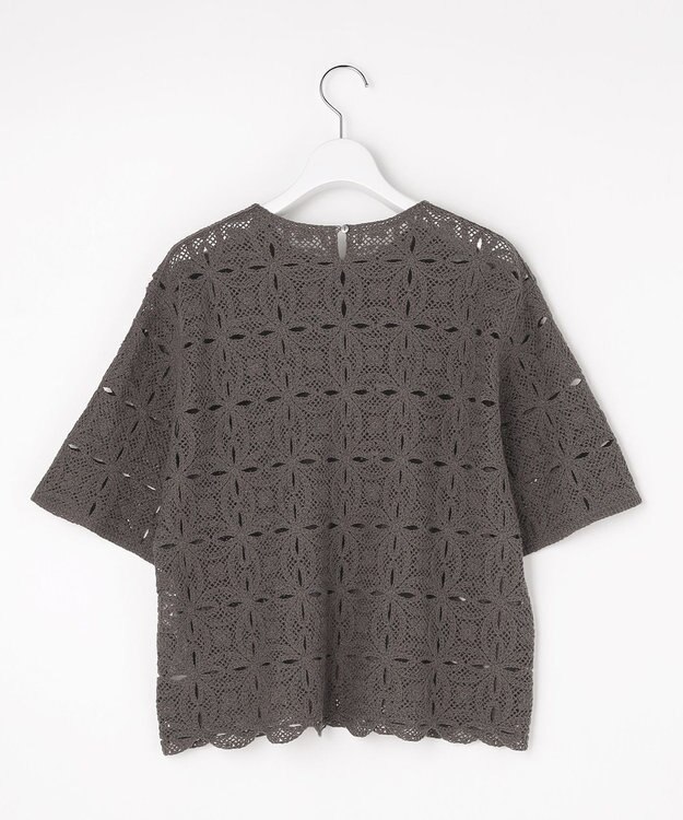 自由区 エンブロイダリー ニット ブラウン