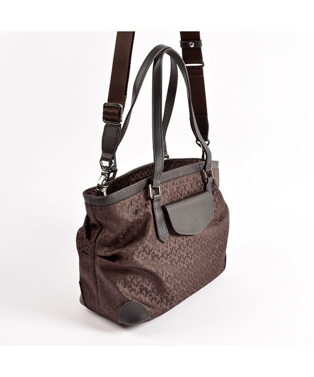 Y'SACCS モノグラム×カウレザー　２ＷＡＹミニトート チョコ