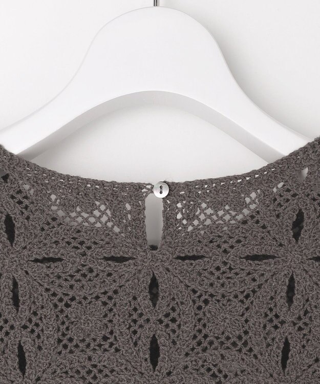 自由区 エンブロイダリー ニット ブラウン