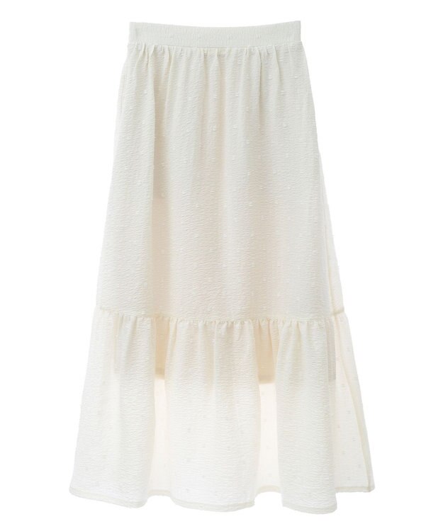 earth music&ecology ドットドビーフレアスカート Off White
