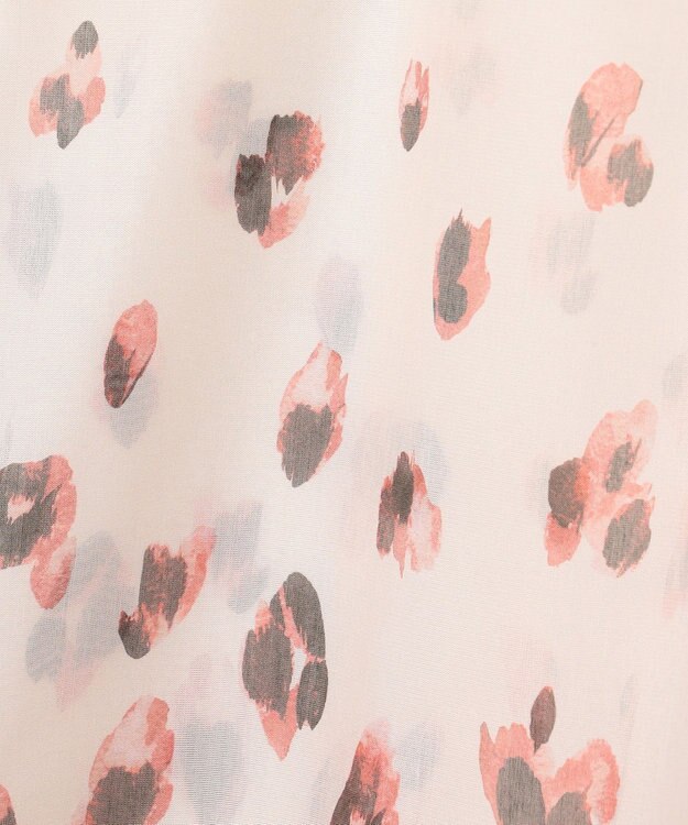 自由区 S 【カタログ掲載・洗える】グラデーションペタルプリント ワンピース カーキ×ピンク