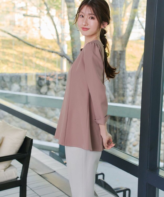 Tiaclasse スカラップ襟チュニック ピンク