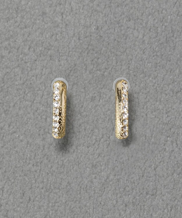 Phoebe 【金属アレルギー対応】テクスチャードスパークビジューピアス/ニッケルフリー ゴールド ゴールド