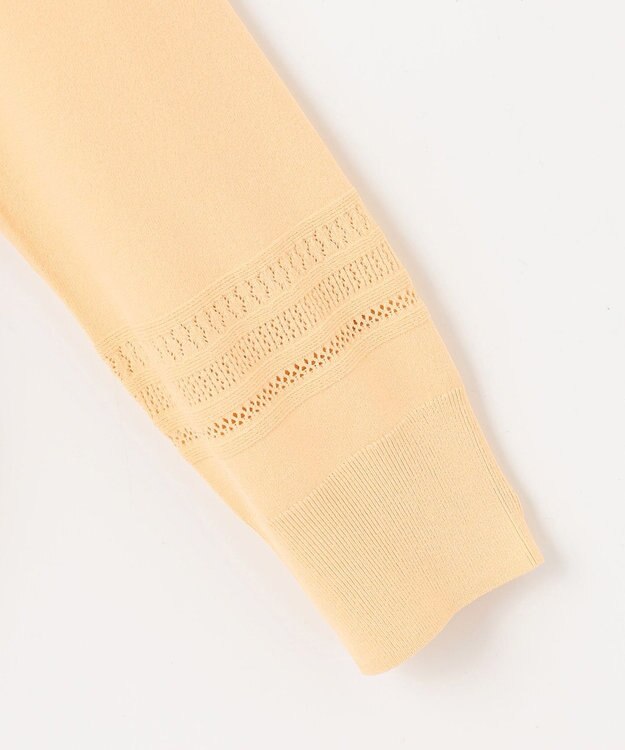 J.PRESS LADIES L 【洗える】レーヨンエリートストレッチ 編み柄 カーディガン イエロー系