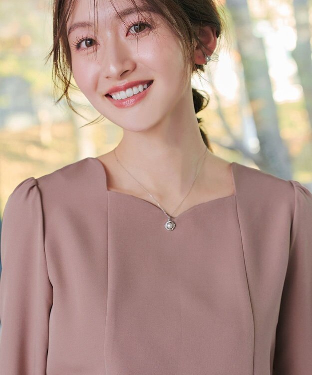 Tiaclasse スカラップ襟チュニック ピンク