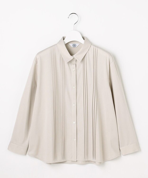 J.PRESS LADIES S コンパクトトリコット シャツライク カットソー ベージュ系