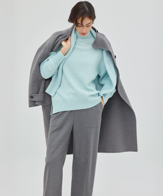 23区 L 【洗える】ナチュラルストレッチサキソニー ベイカー ドロスト パンツ グレー系